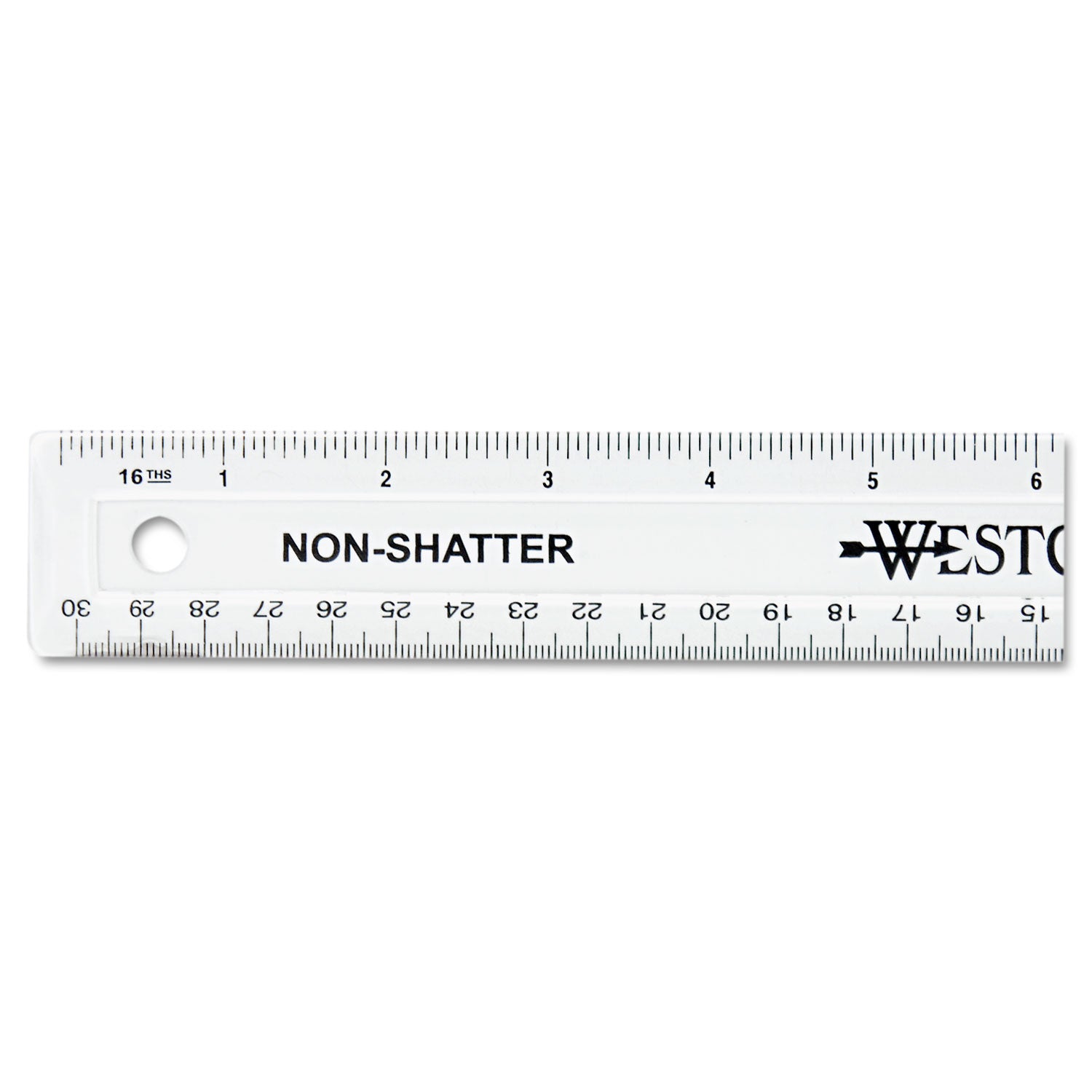 Non-Shatter Flexible Ruler, Standard/Metric, 12" Long, Plastic, Clear -