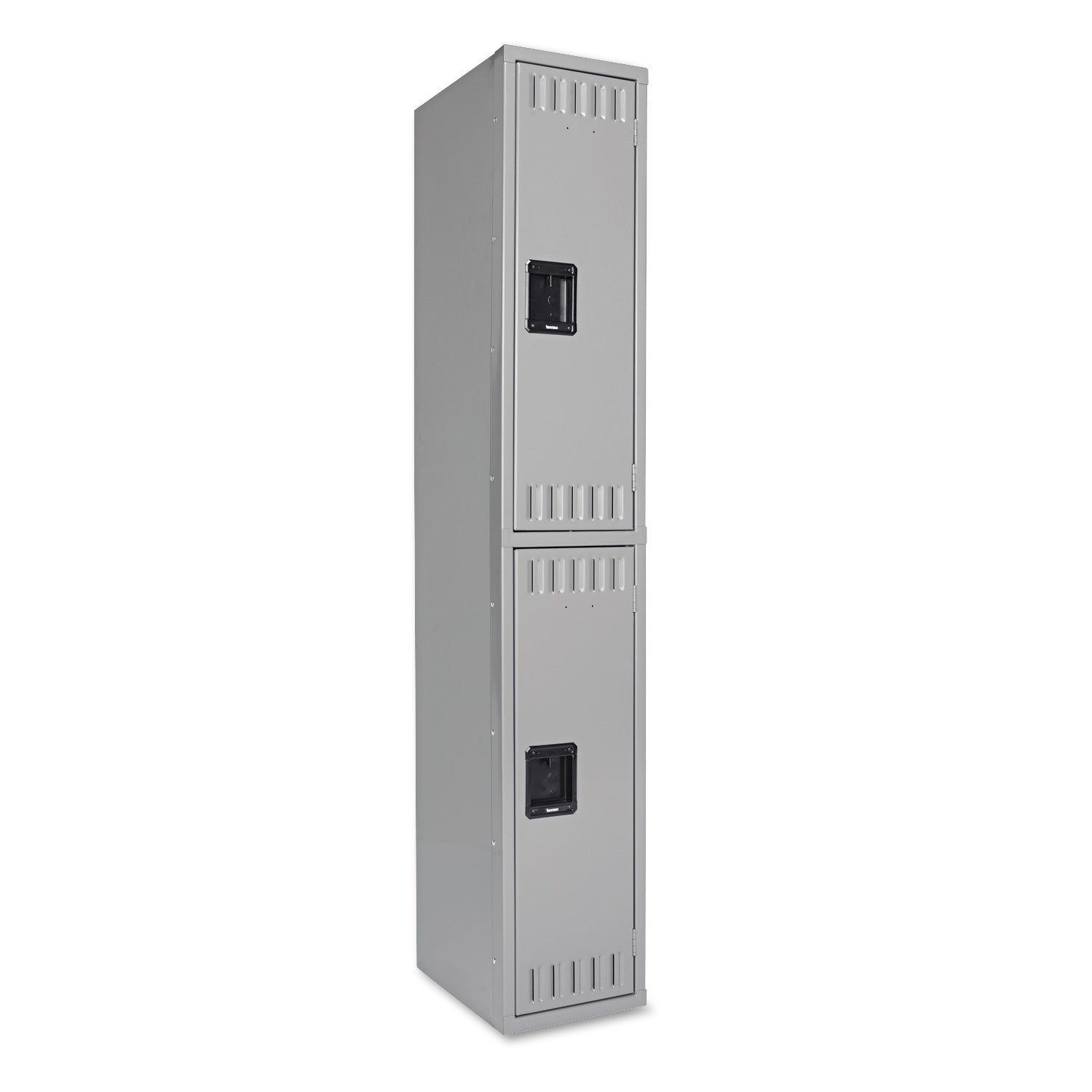 Double Tier Locker, Single Stack, 12w x 18d x 72h, Medium Gray -