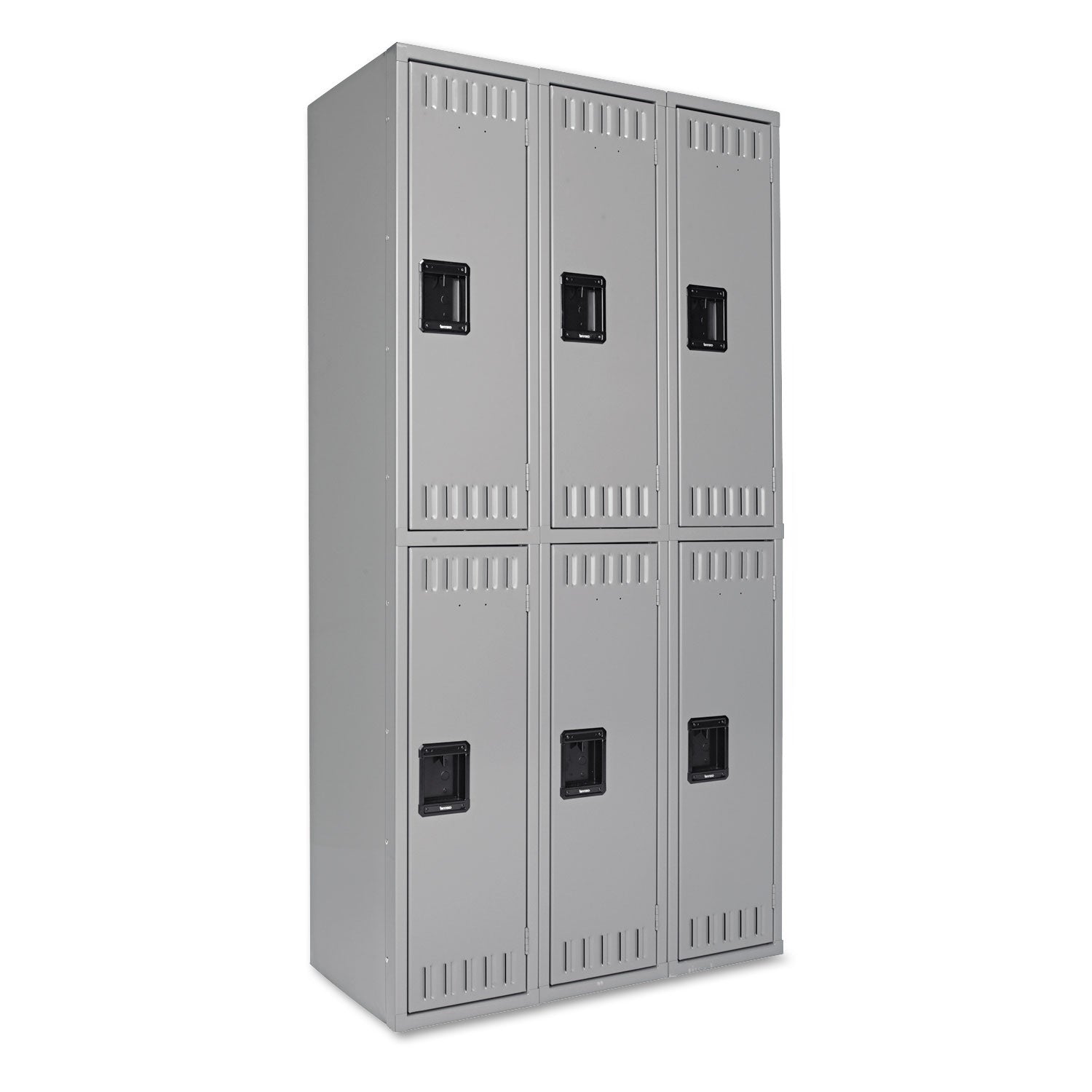 Double Tier Locker, Triple Stack, 36w x 18d x 72h, Medium Gray -