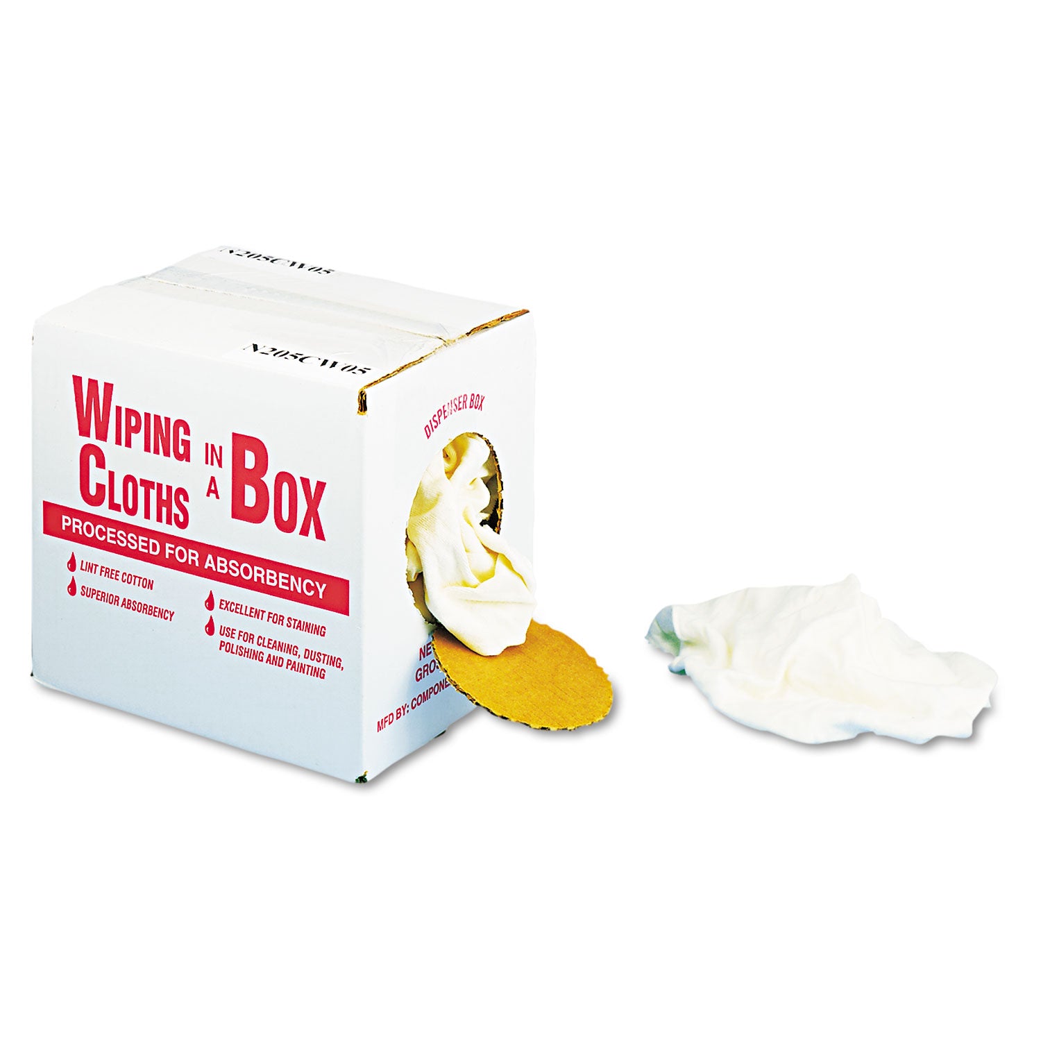 Multipurpose Reusable Wiping Cloths, Cotton, 5 lb Box, Assorted Sizes and Colors -