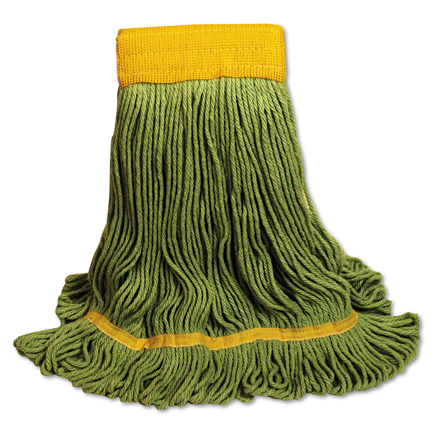 EcoMop Looped-End Mop Head, Recycled Fibers, Large Size, Green -
