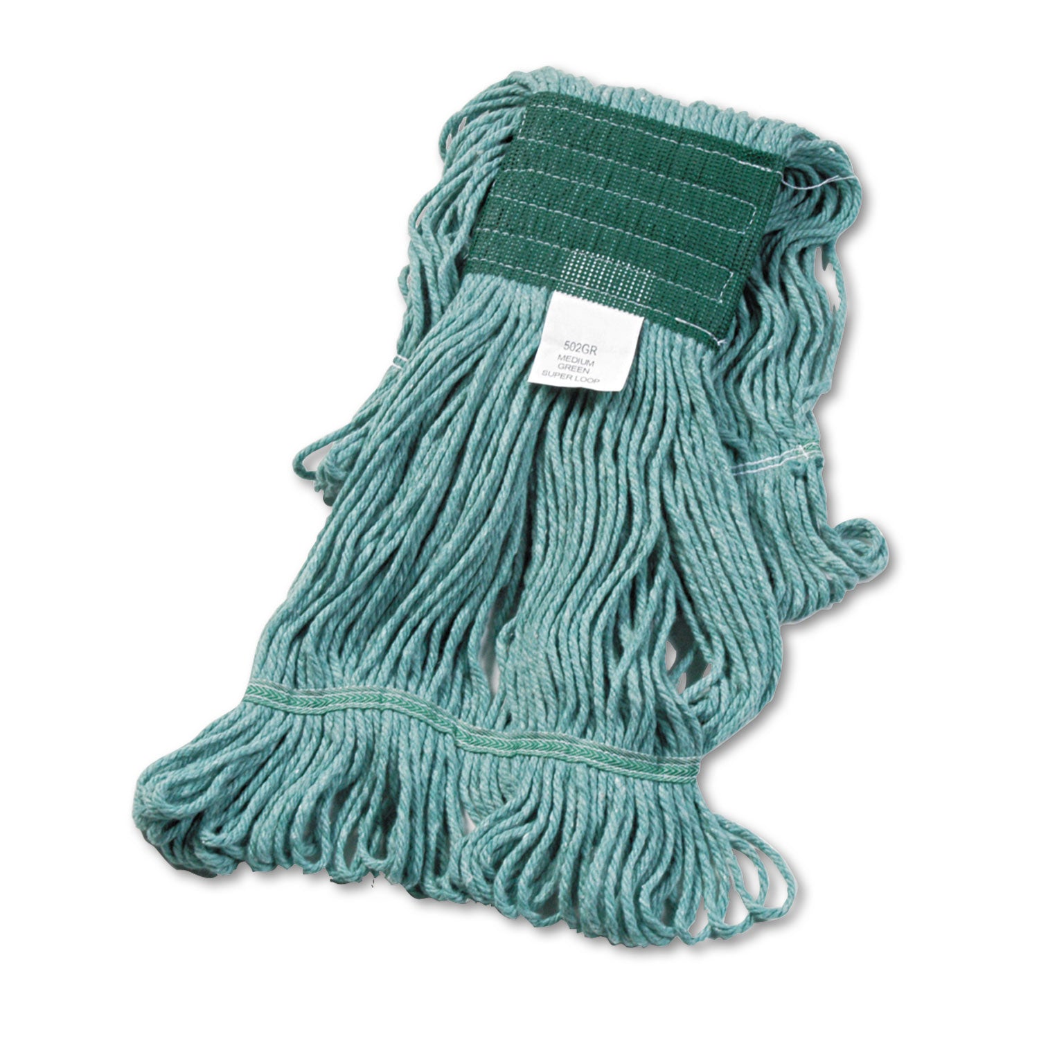 super-loop-wet-mop-head-cotton-synthetic-fiber-5-headband-medium-size-green-12-carton_bwk502gnct - 1