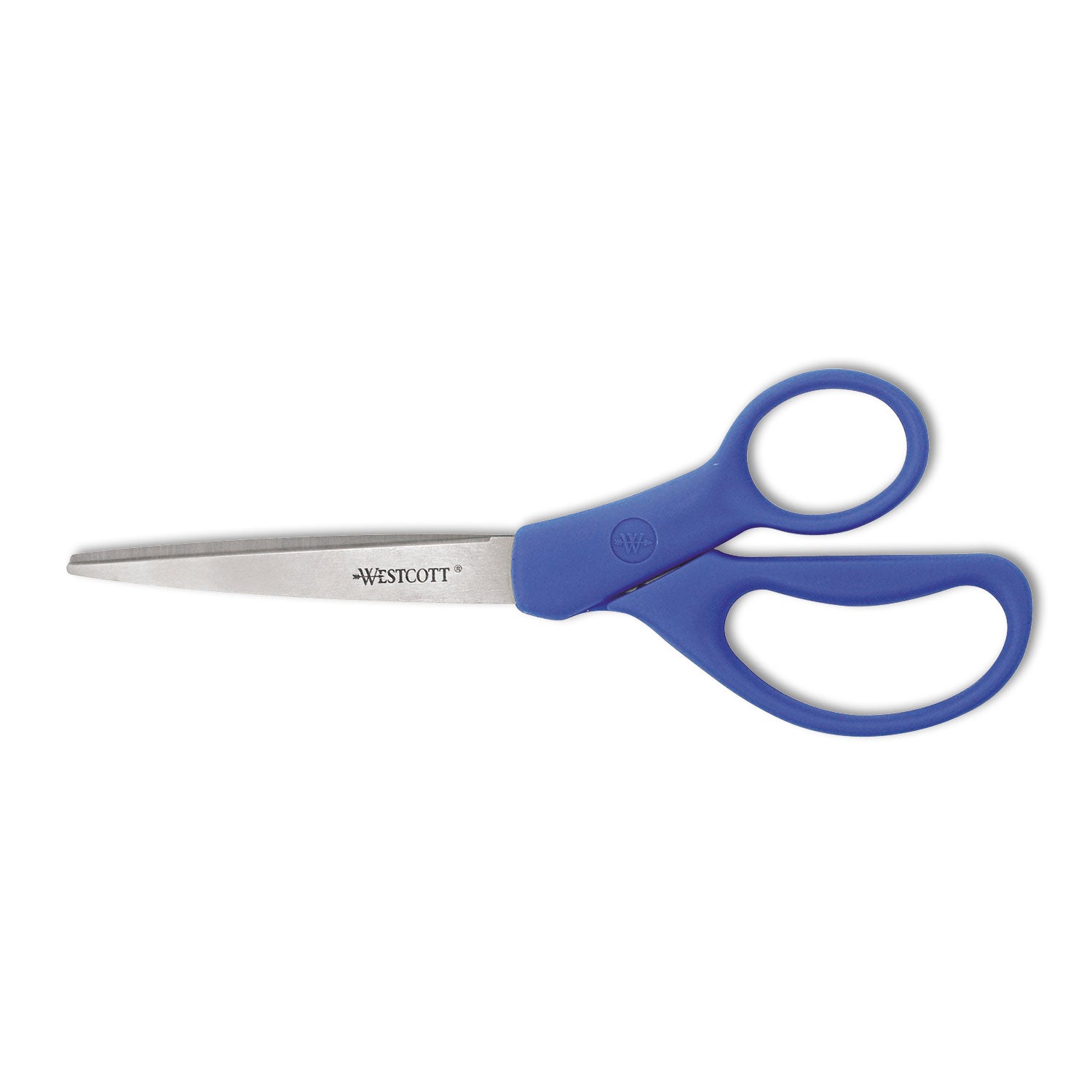 Preferred Line Stainless Steel Scissors, 8" Long, 3.5" Cut Length, Blue Straight Handle -