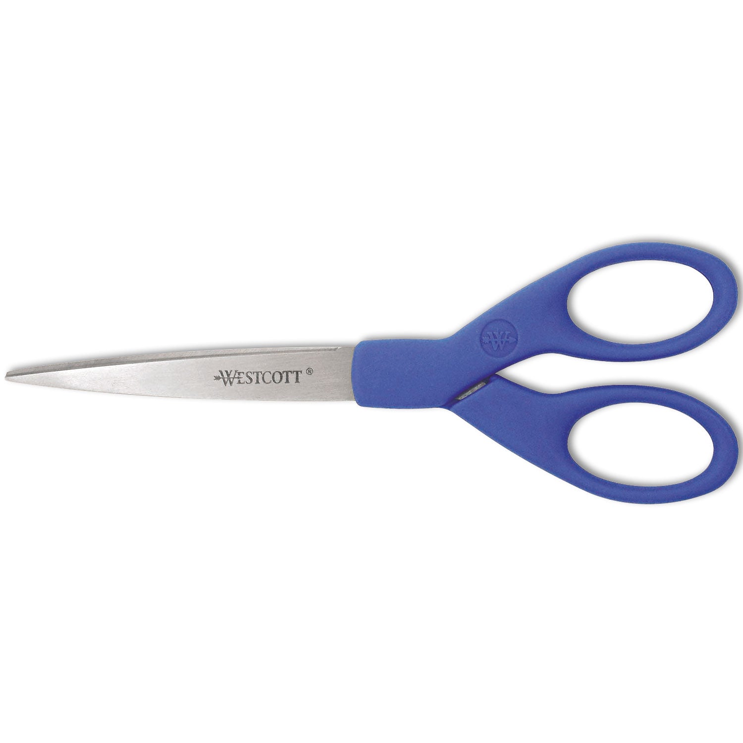 Preferred Line Stainless Steel Scissors, 7" Long, 2.5" Cut Length, Blue Straight Handle -