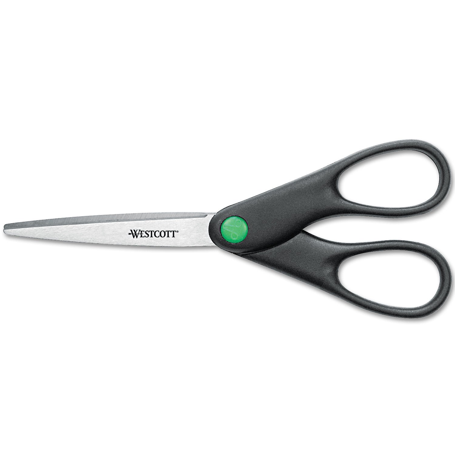 KleenEarth Scissors, Pointed Tip, 7" Long, 2.75" Cut Length, Black Straight Handle -
