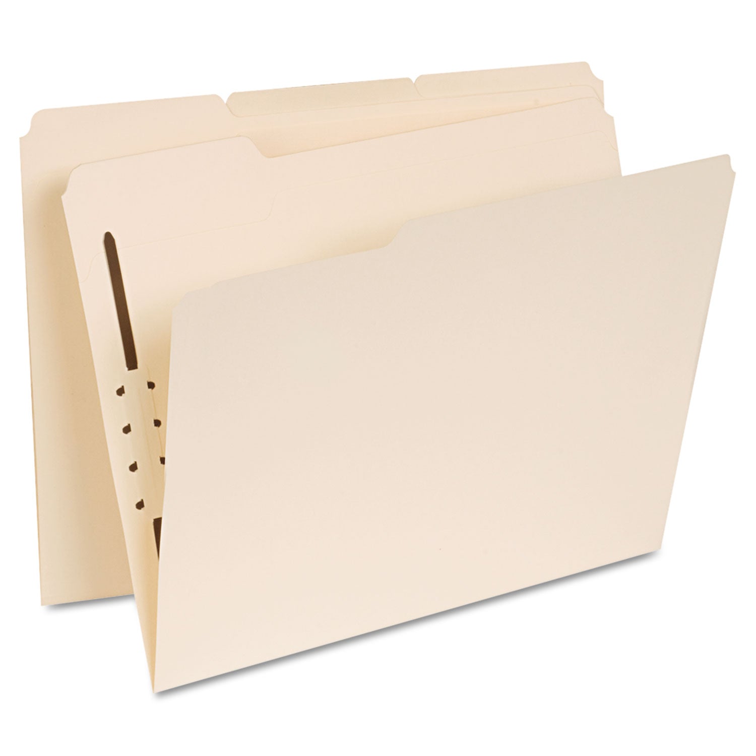 Reinforced Top Tab Fastener Folders, 0.75" Expansion, 1 Fastener, Letter Size, Manila Exterior, 50/Box -