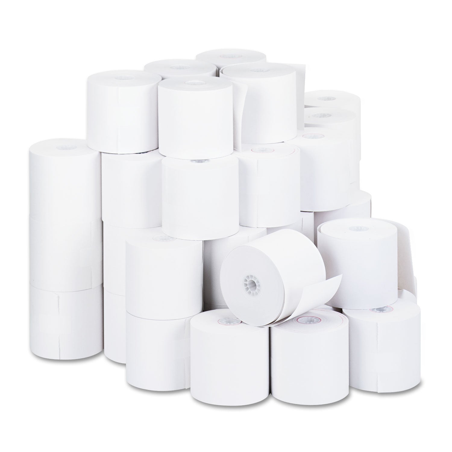 Impact and Inkjet Print Bond Paper Rolls, 0.5" Core, 2.75" x 190 ft, White, 50/Carton -