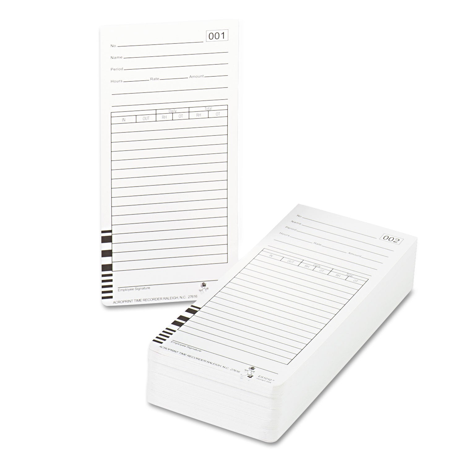 Time Clock Cards for Acroprint ES1000, Two Sides, 3.5 x 7, 100/Pack -