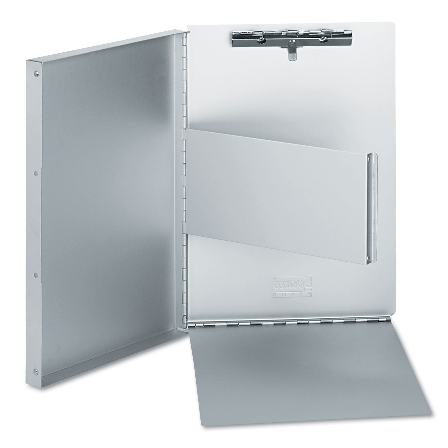 Deluxe Aluminum Document Box, 0.4" Clip Capacity, Holds 8.5 x 11 Sheets, Aluminum -