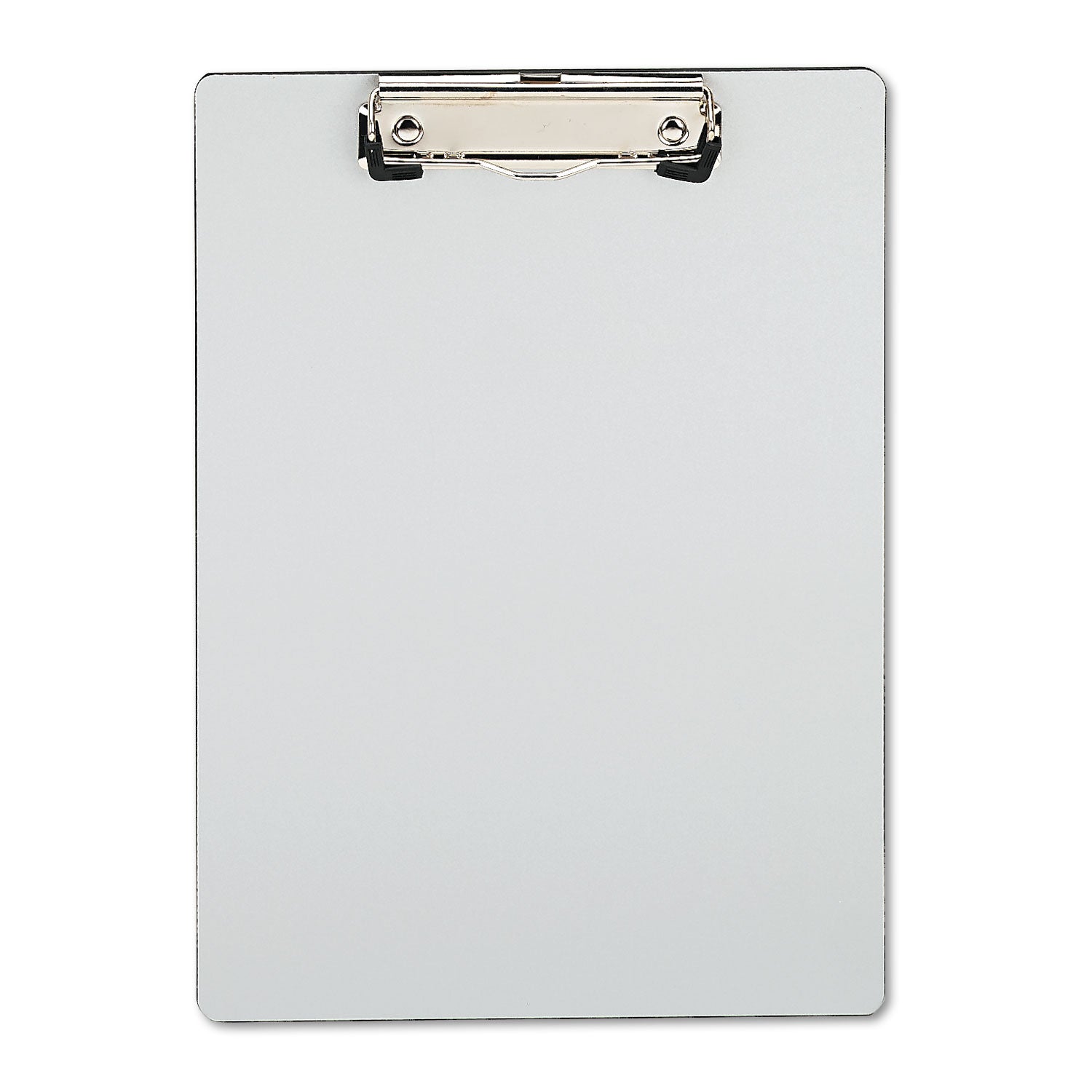 Plastic Brushed Aluminum Clipboard, Portrait Orientation, 0.5" Clip Capacity, Holds 8.5 x 11 Sheets, Silver -