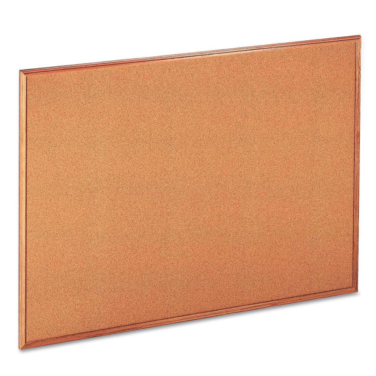 Cork Board with Oak Style Frame, 48 x 36, Tan Surface -