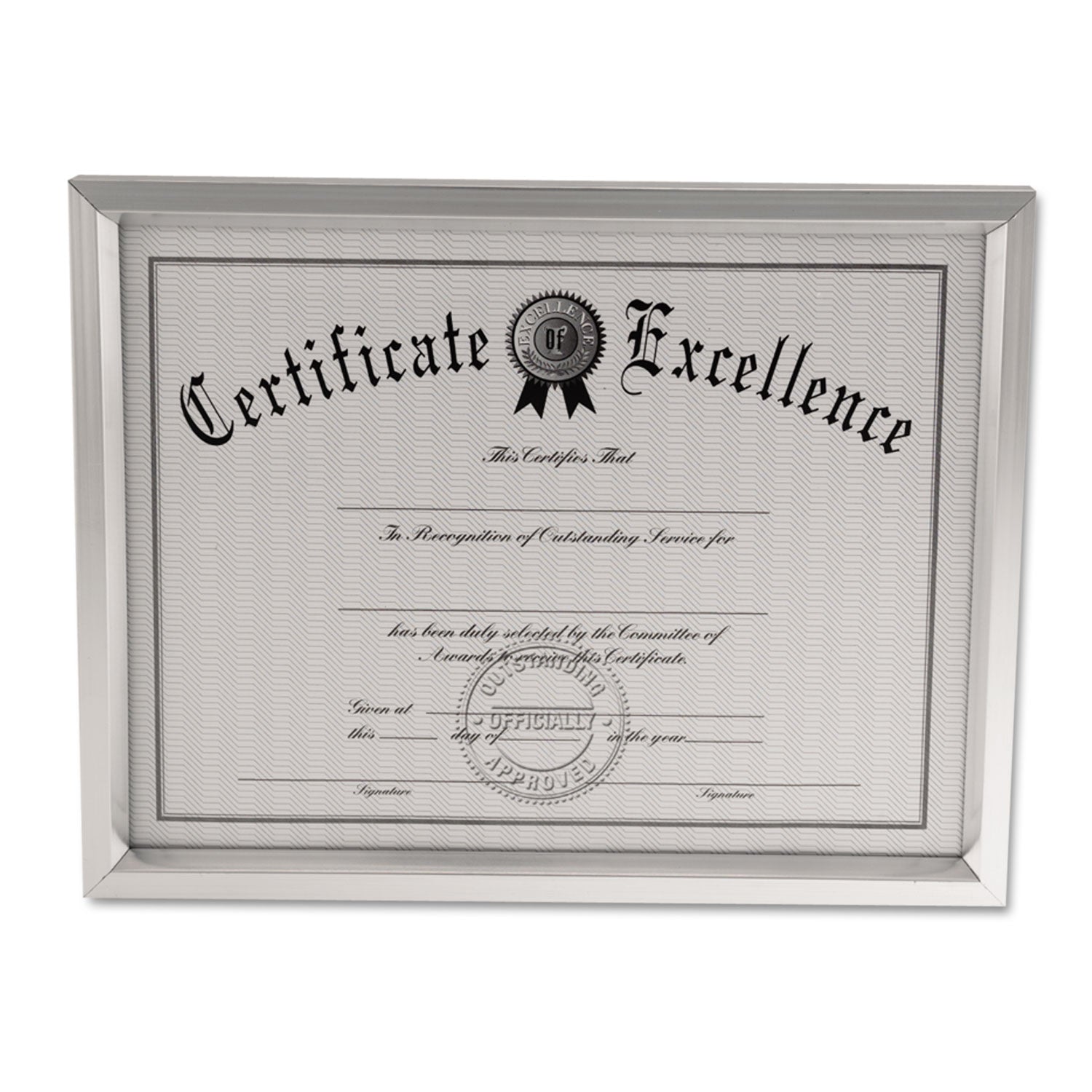Plastic Document Frame, for 8.5 x 11, Easel Back, Metallic Silver -