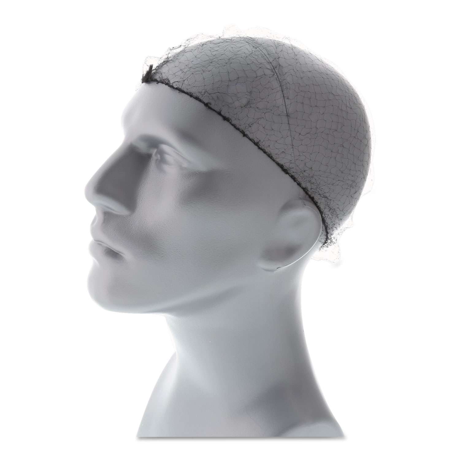 Lightweight Latex-Free Hairnets, Nylon, 24", Black, 144/Box, 20 Boxes/Carton