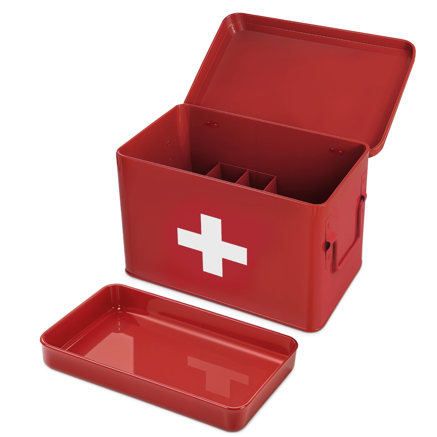 Red First Aid Medicine Chest, 9"