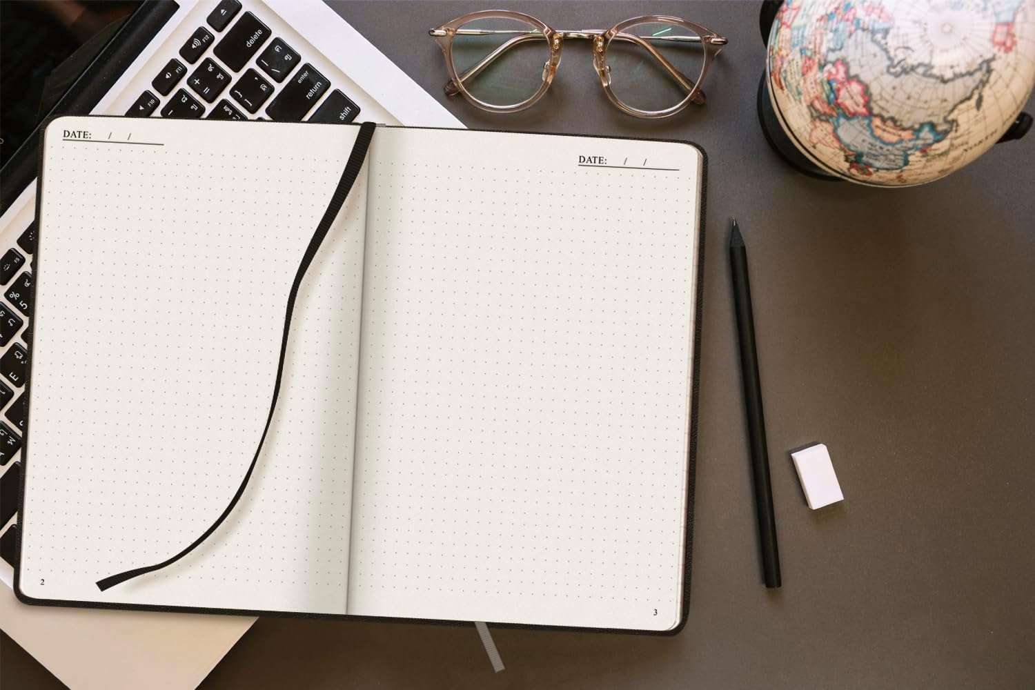 A5 Hardcover Vegan Leather Notebook with 120 gsm Graph Cream Paper and Gift Box, 80 Sheets