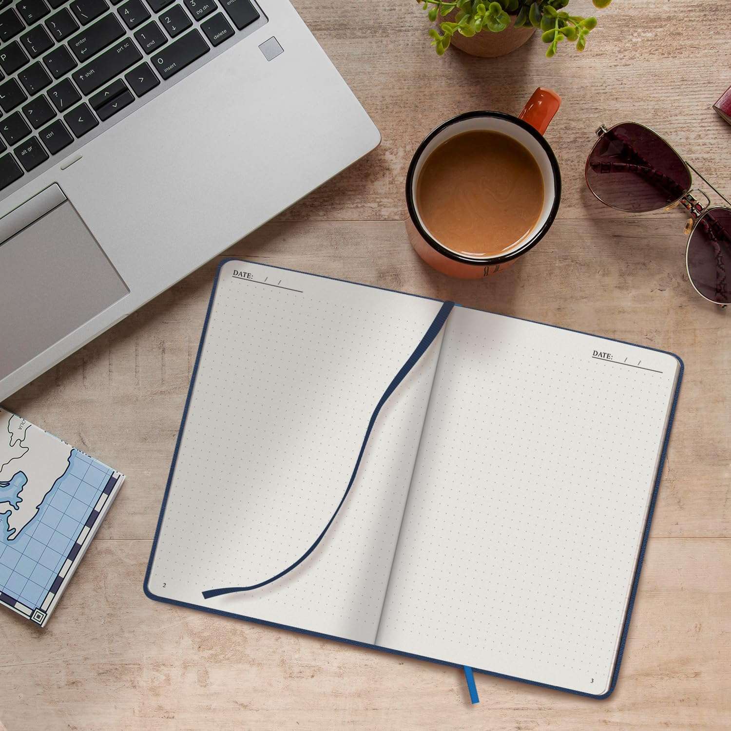 A5 Hardcover Vegan Leather Notebook with 120 gsm Graph Cream Paper and Gift Box, 80 Sheets