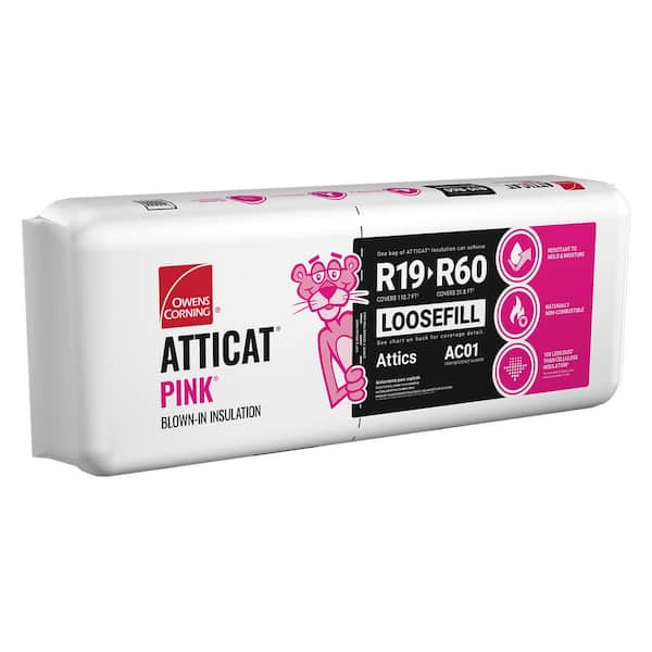 R-19 - R-60 AttiCat PINK Fiberglass Blown-in Insulation 27.5 lb (1 Bag)