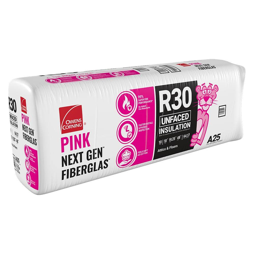 R-30 Unfaced Fiberglass Insulation Batt 19.25 in. x 48 in.