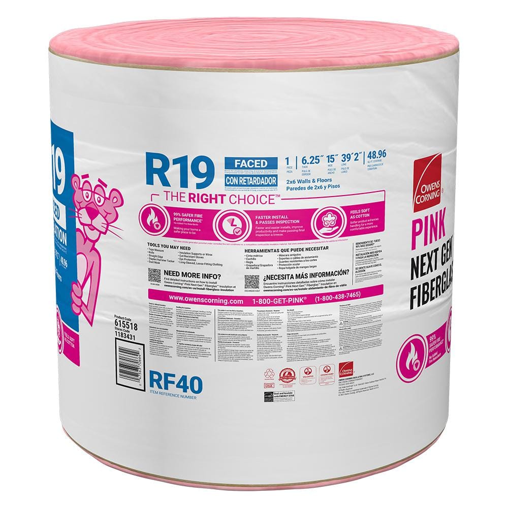 R-19 Kraft Faced Fiberglass Insulation 15 in. x 39.2 ft. (12-Rolls)