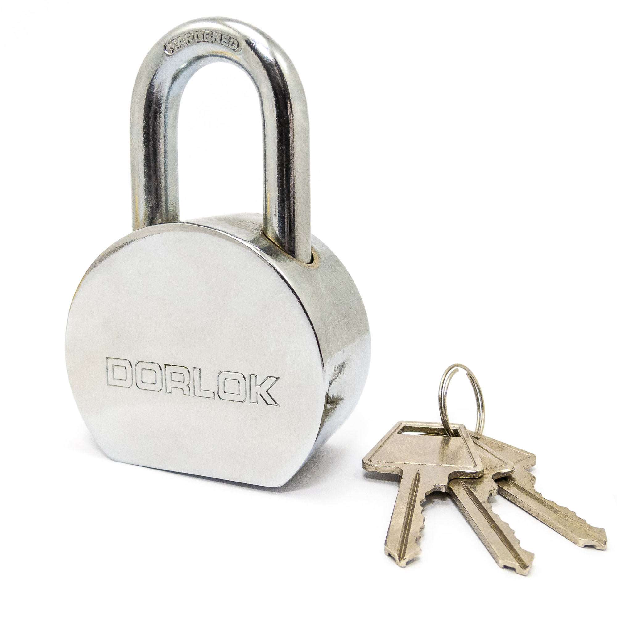 2-5/8" (65mm) Standard Hardened Shackle Round Steel Padlock with 3 Keys - 2