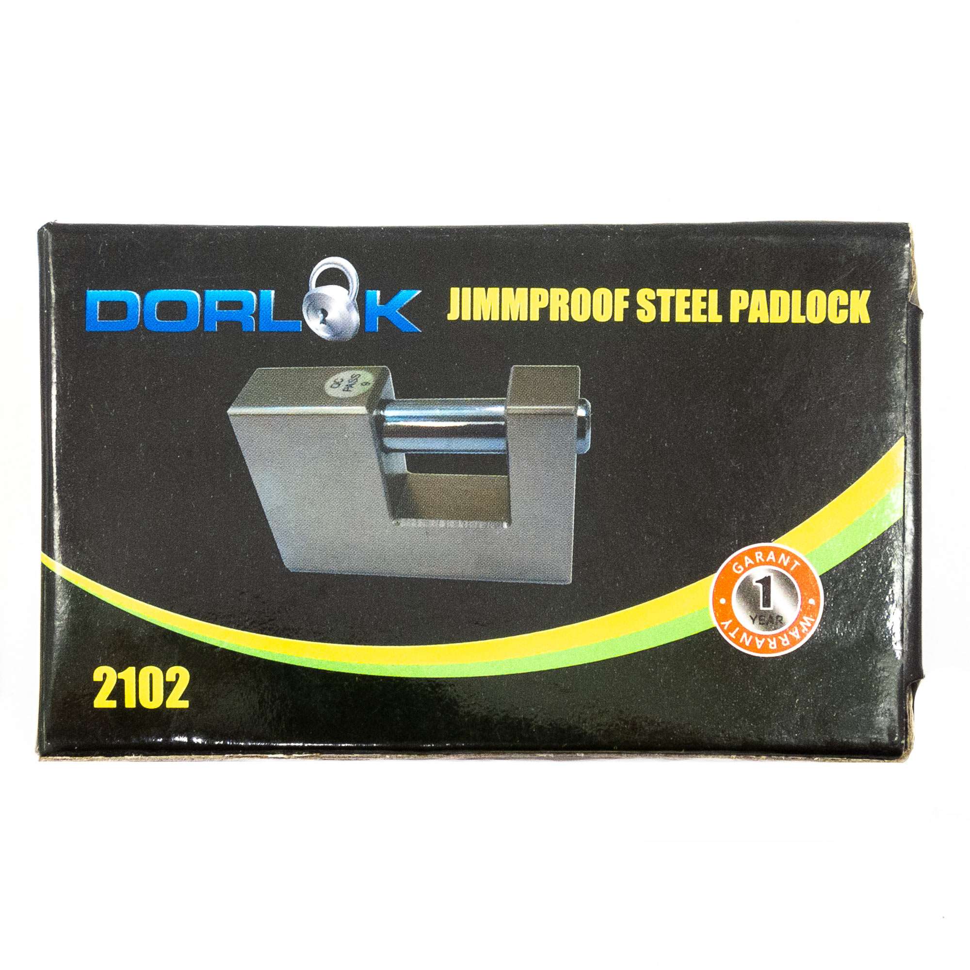 3-1/4" (80mm) Heavy Duty Iron Padlock, Nickel Plated with 3 Keys - 1