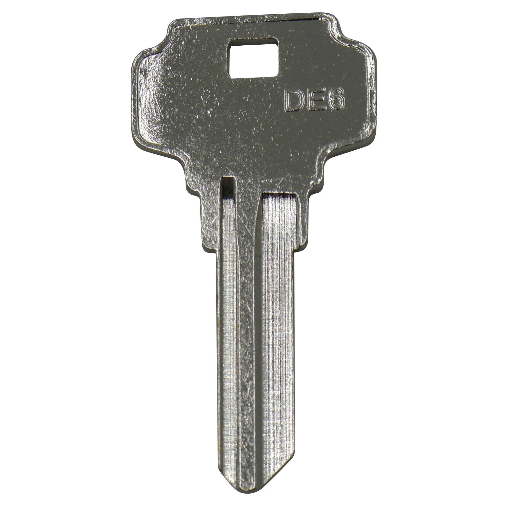 DE6 Brass Blank Key, 100/Box - 1