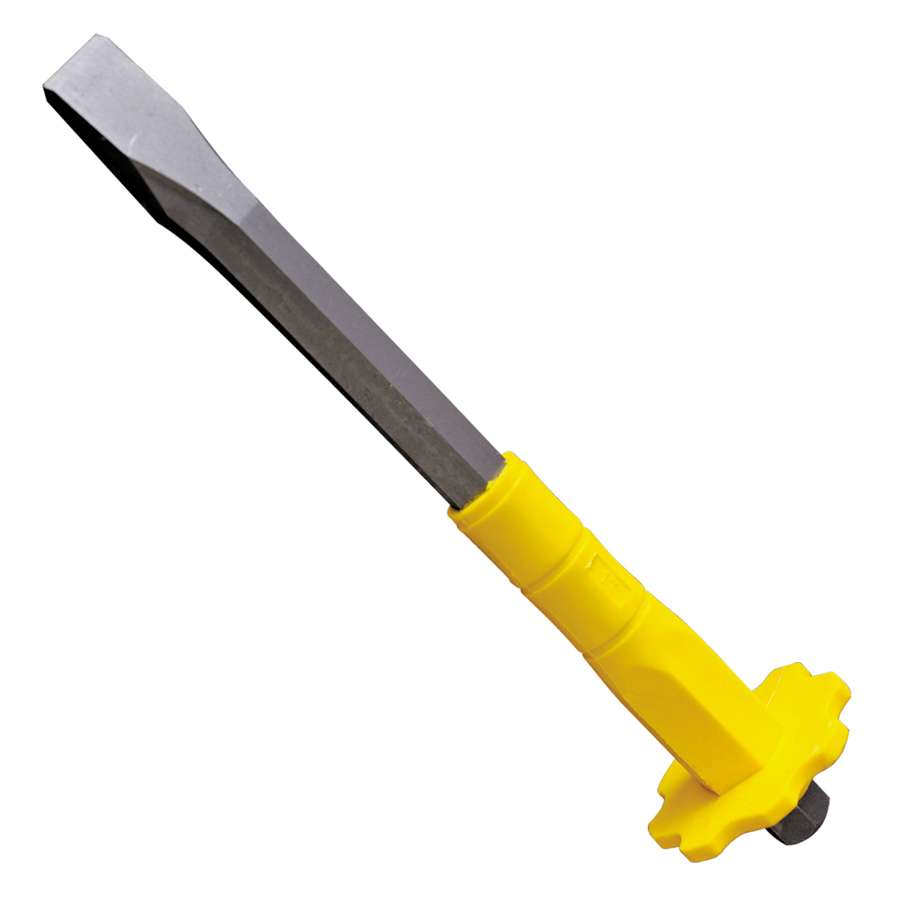 12"L x 1"W Chrome Vanadium Steel Flat End Cold Chisel with Satin Finish - 1