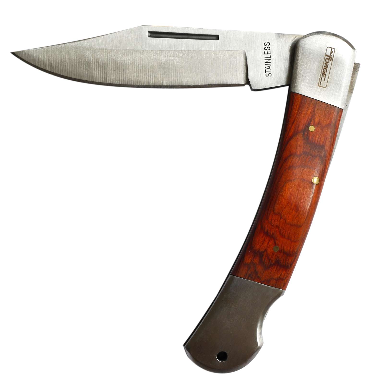 9"L Stainless Steel Pocket Knife with Poly Belt Pouch - 2