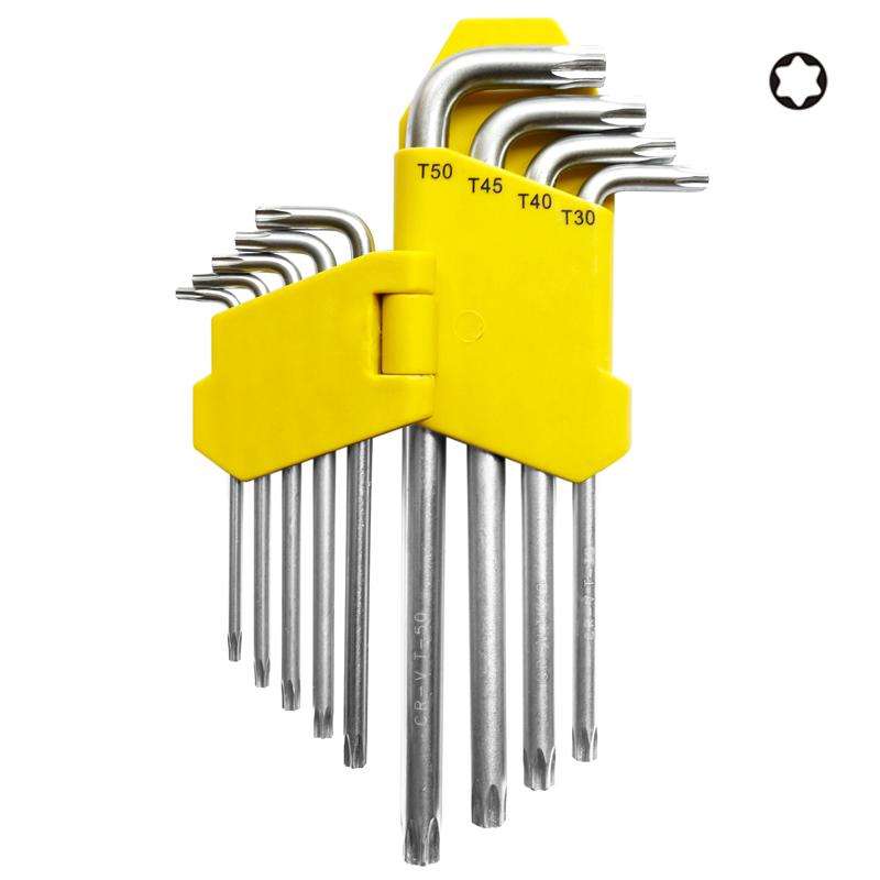 Chrome Vanadium Steel Star Key Set, 9 Pieces