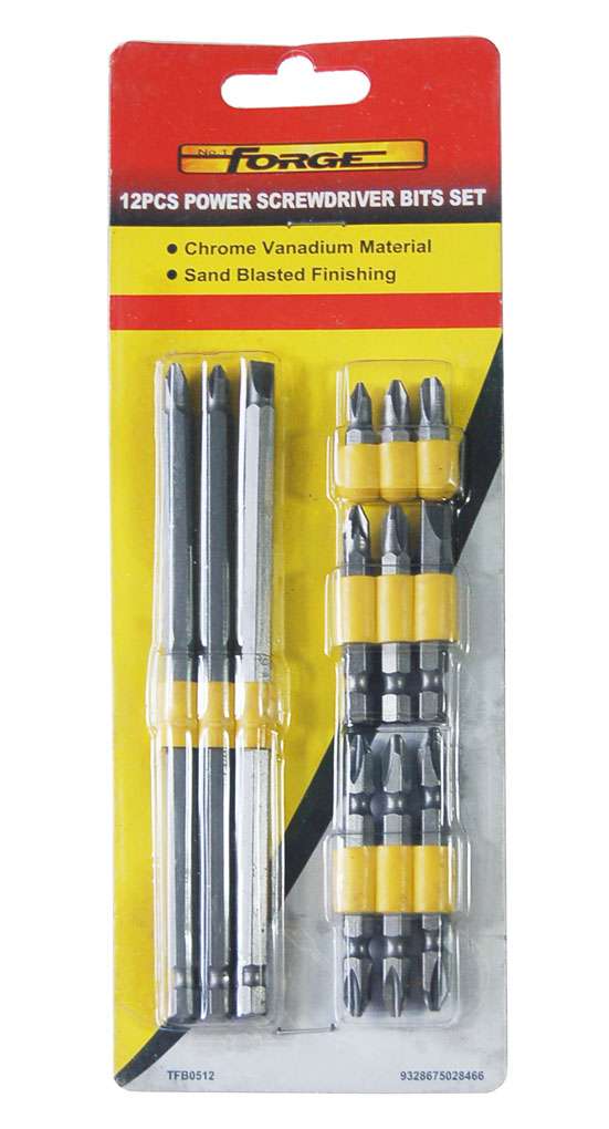 Chrome Vanadium Steel Bits Set, 12 Pieces - 1