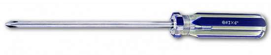 #1 x 4" Carbon Steel Phillips Head Screwdriver with Transparent Handle - 1