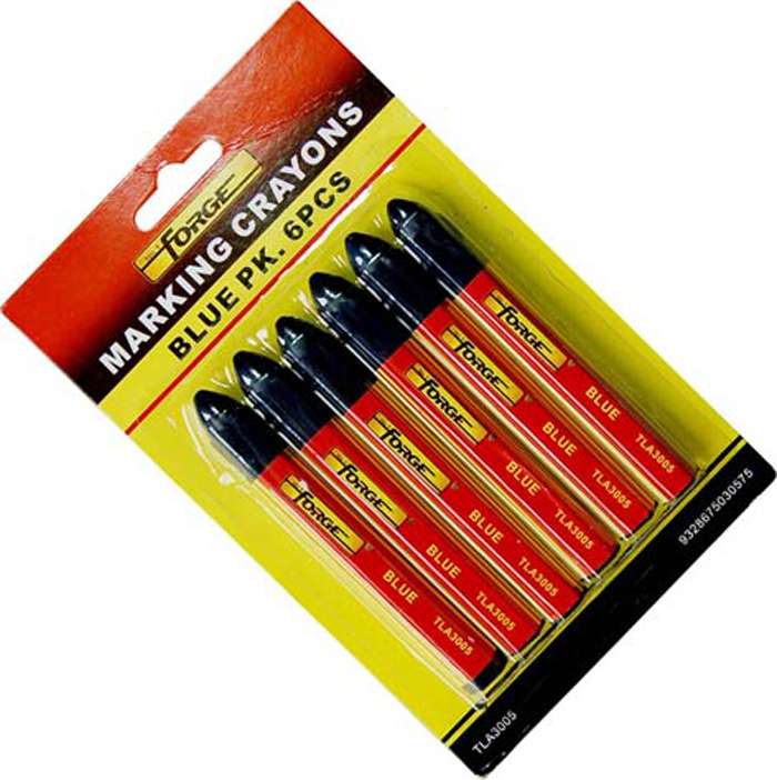 Blue Marking Crayons, 6 Pieces