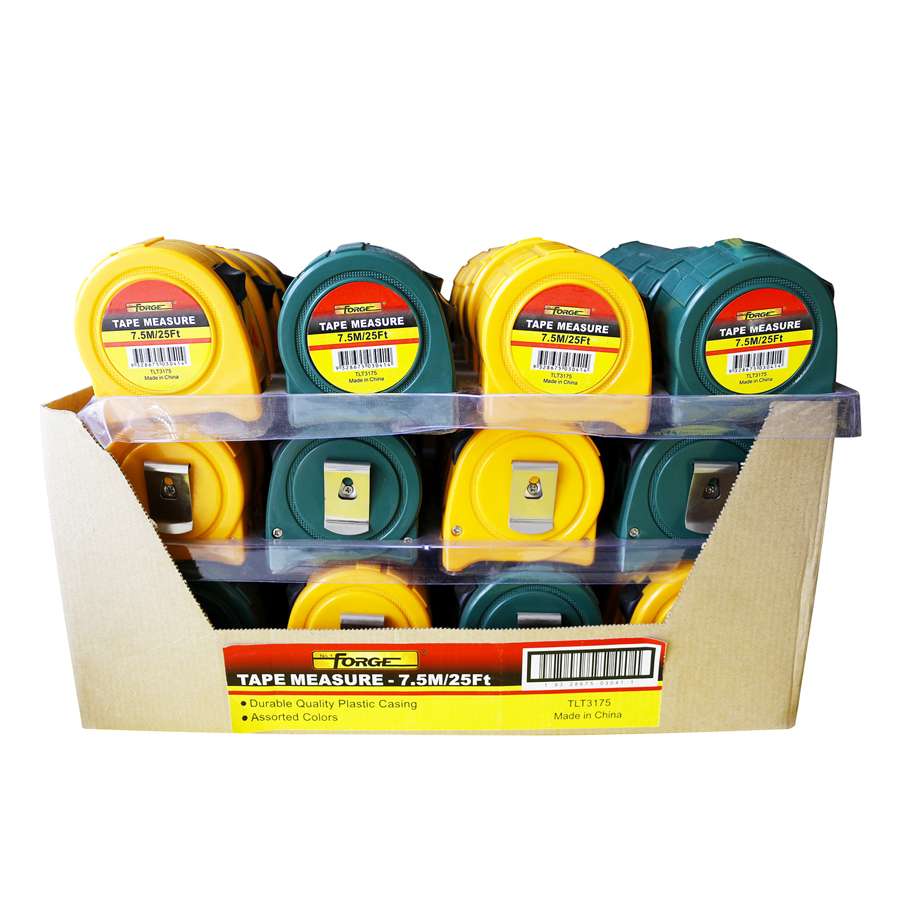 25'L Dual Blade Tape Measure Display, 32 Pieces - 1