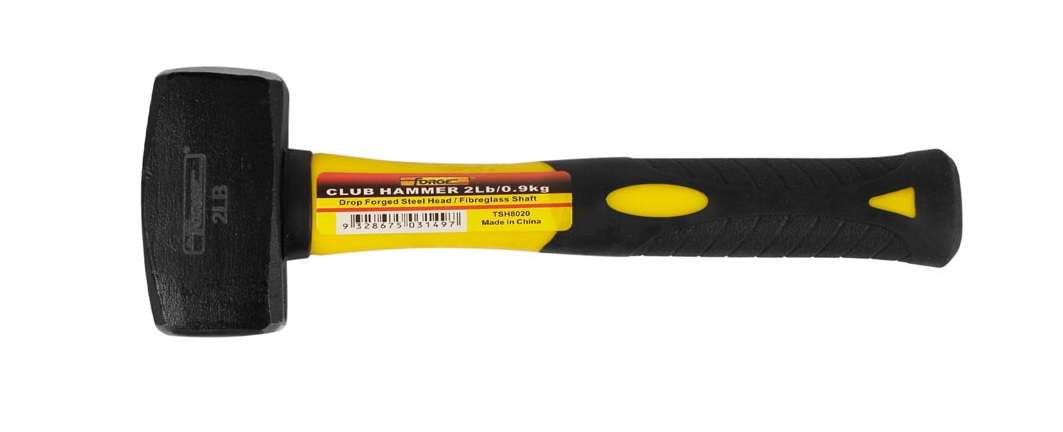2 lb Drop Forged Steel Club Hammer with Fiberglass Shaft - 1