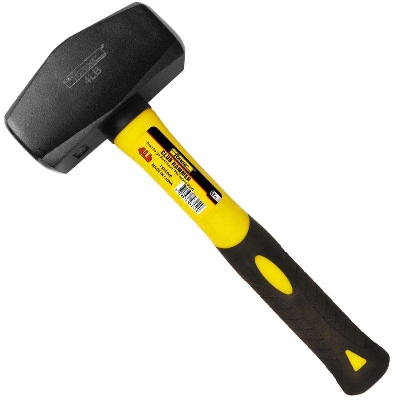 4 lb Drop Forged Steel Club Hammer with Fiberglass Shaft - 1