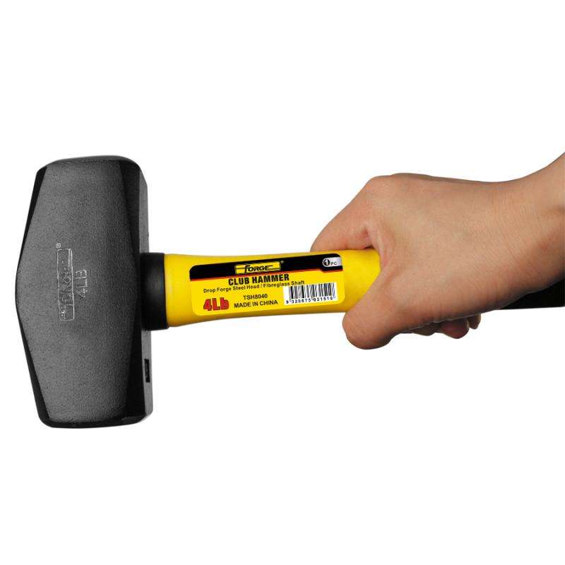 4 lb Drop Forged Steel Club Hammer with Fiberglass Shaft - 2