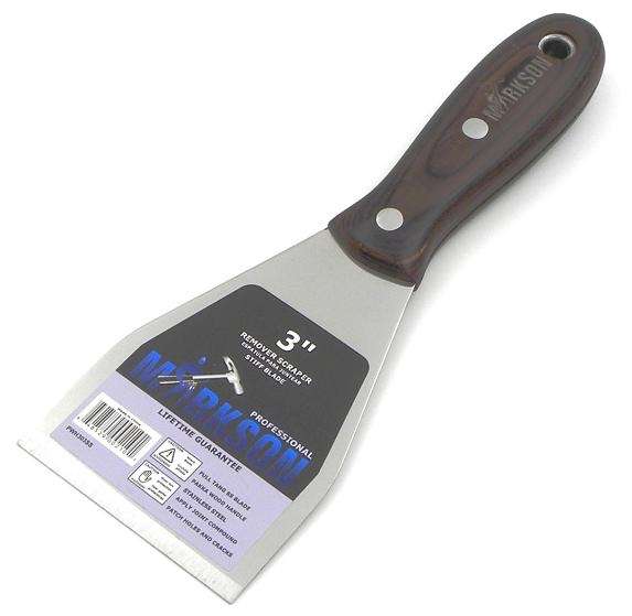 3" Straight Blade Pakka Wood Handle Removal Scrapper