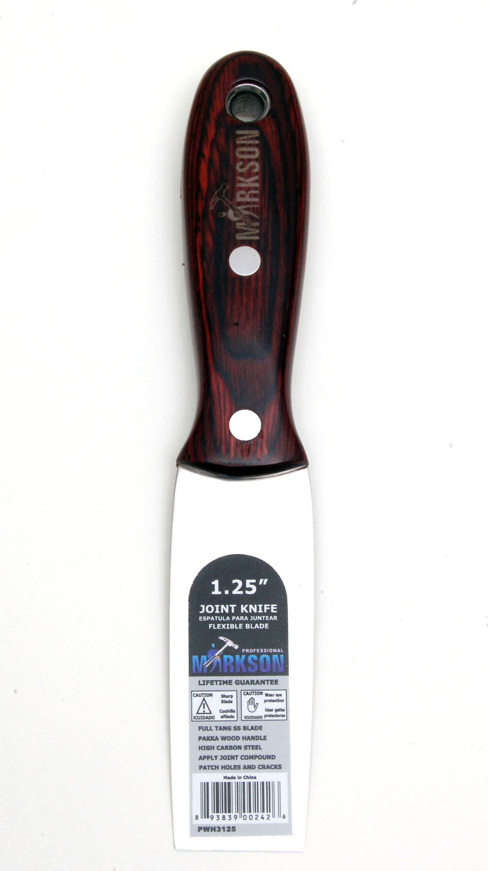 1.25" Pakka Wood Handle Joint Knife Spatula, SS Blade Full Tang