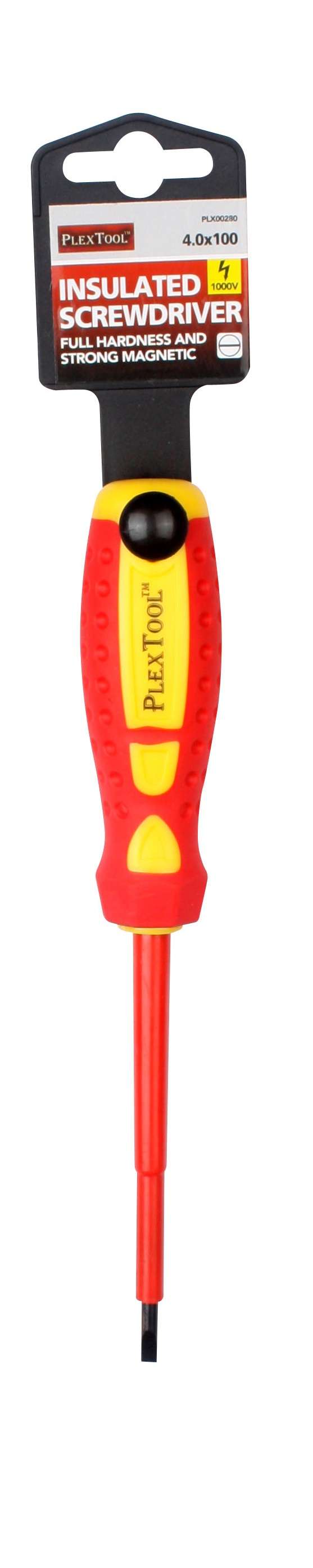 4"L x 3/16" Slotted Full Hardness Strong Magnetic Insulated Screwdriver - 1