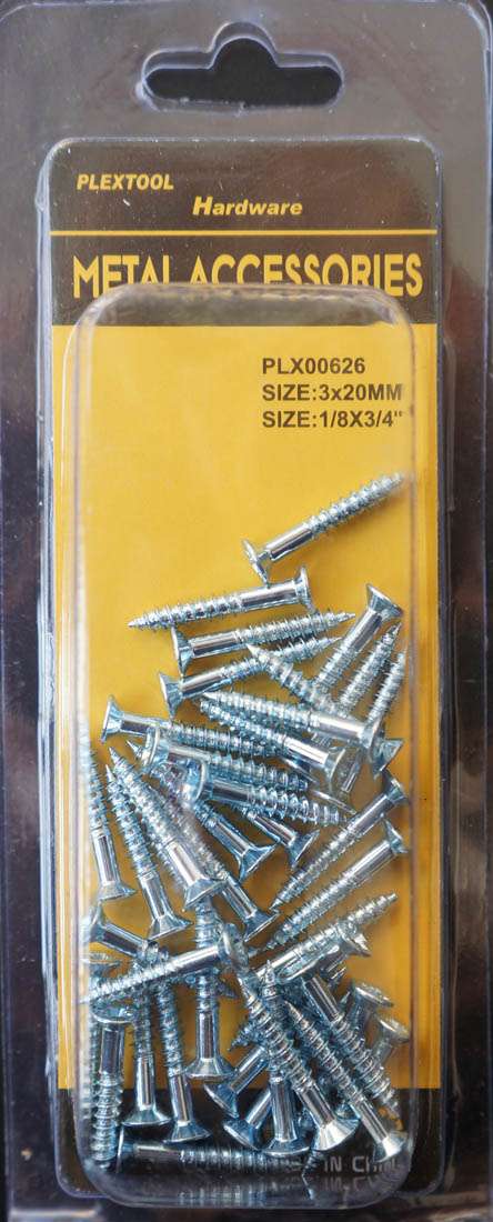 1/8 x 3/4'"L Phillips Flat Head Wood Screws, 39/Pack - 1