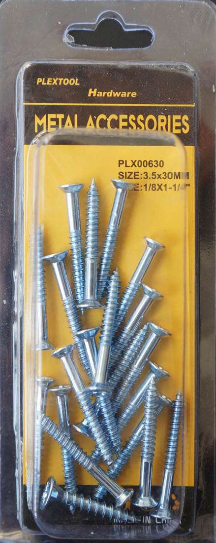 1/8 x 1/4"L Phillips Flat Head Wood Screws, 20/Pack - 1
