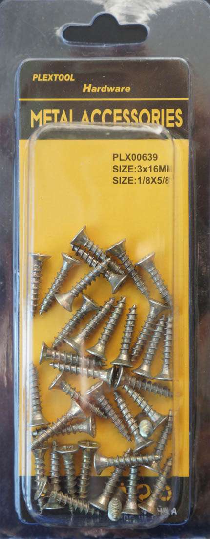 1/8 x 5/8"L Pozi Flat Head Wood Screws, 36/Pack - 1