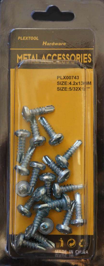 5/32 x 1/2"L Phillips Round Head Self Drilling Screws, 20/Pack