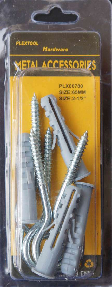 2-1/2" Hook Anchor Set, 4/Pack - 1