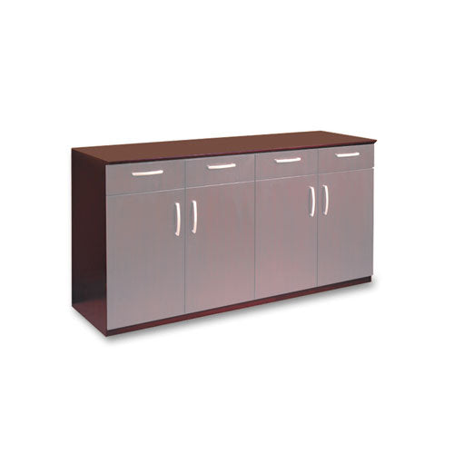 Mayline - Wood Veneer Buffet Credenza Cabinet, 72w x 22d x 36h, Mahogany, Sold as 1 EA