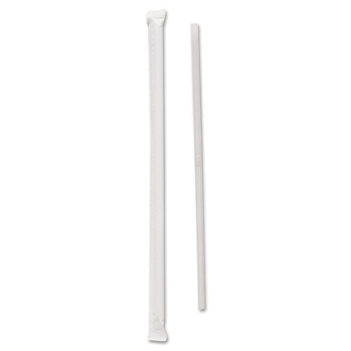 Wrapped Jumbo Straws, Polypropylene, 7 3/4" Long, Translucent, 500/Pack, Sold as 1 Package