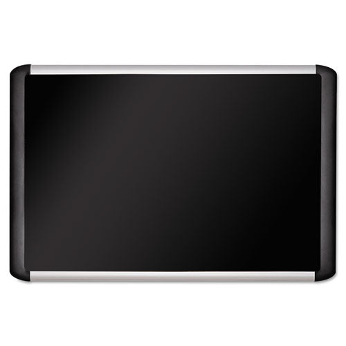 Black fabric bulletin board, 48 x 96, Silver/Black, Sold as 1 Each - BVCMVI210301