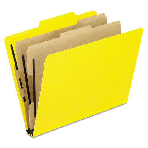 Six-Section Colored Classification Folders, Letter, Yellow, 10/Box, Sold as 1 Box, 10 Each per Box