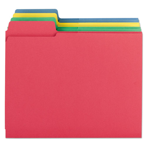 3-in-1 SuperTab Section Folders, 1/3 Cut Top Tab, Letter, Assorted, 12/Pack, Sold as 1 Package
