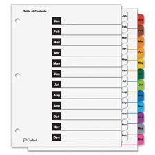 Cardinal OneStep Printable Table of Contents Dividers, Sold as 1 Set